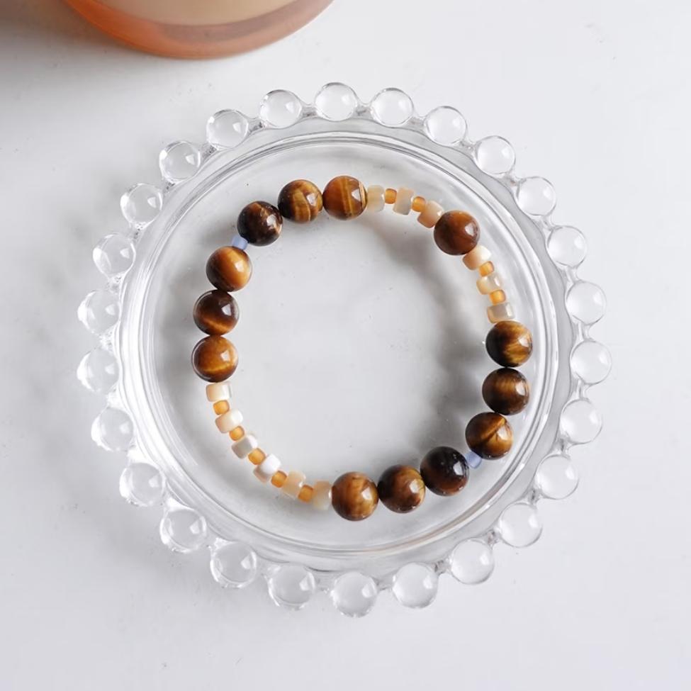 【Golden Firefly】 Original handmade vintage Maillard beaded bracelet and anklet