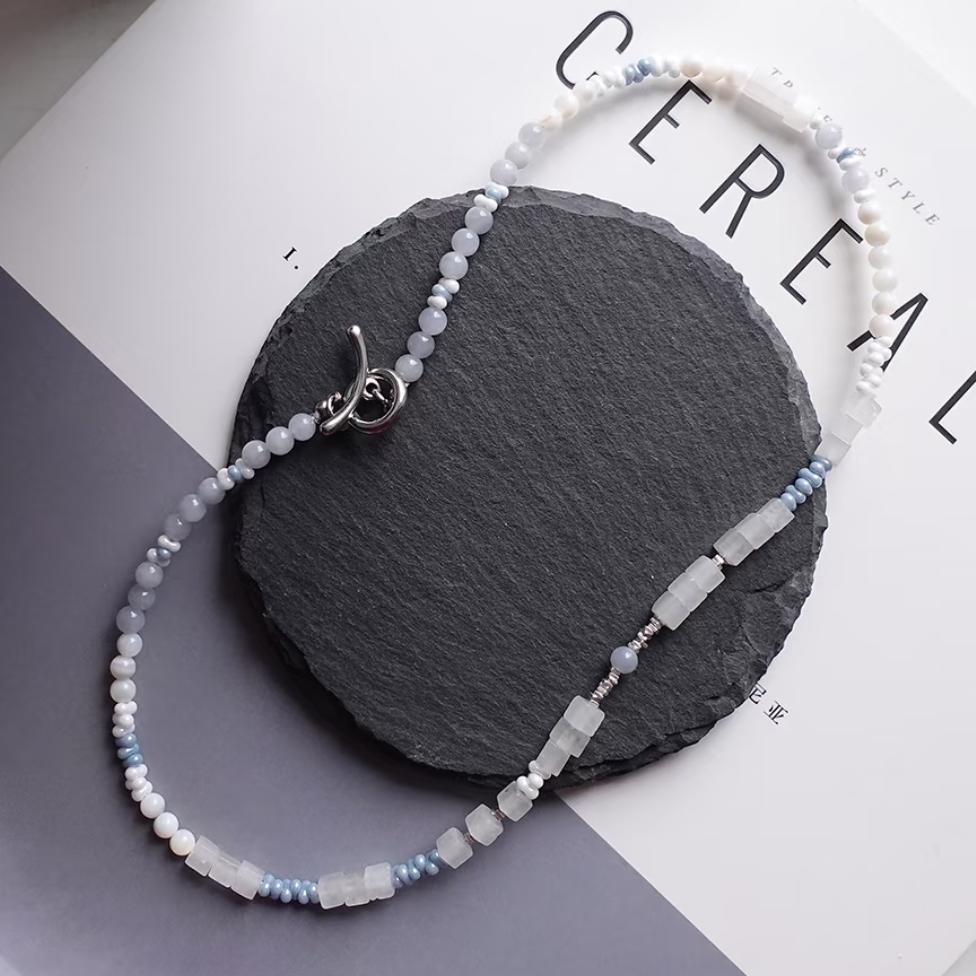 【Small fragment city】 Original handmade cool beaded necklace