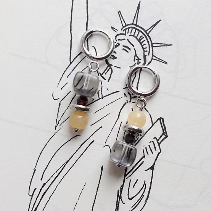 【Iced Latte】Original Handmade Maillard Niche Beaded Earrings