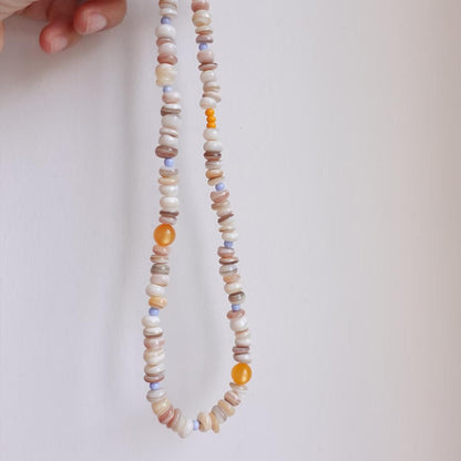 【Orange Amber】Original handmade museum collection style beaded necklace