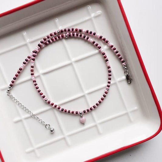 【Berry Wine】 Original handmade sweet girl style beaded necklace