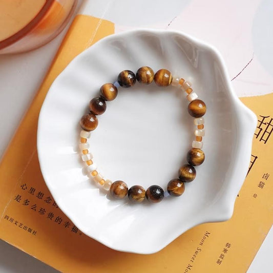 【Golden Firefly】 Original handmade vintage Maillard beaded bracelet and anklet