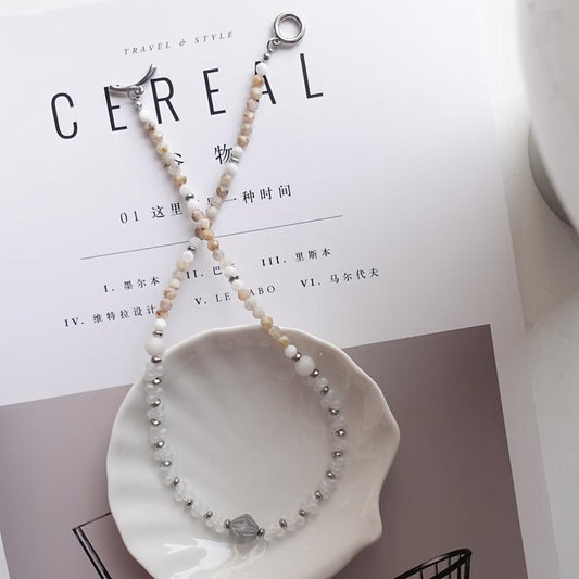 【Glass Tower】 Original handmade cool style minimalist beaded necklace