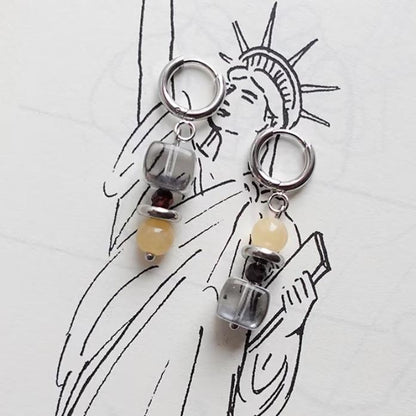 【Iced Latte】Original Handmade Maillard Niche Beaded Earrings