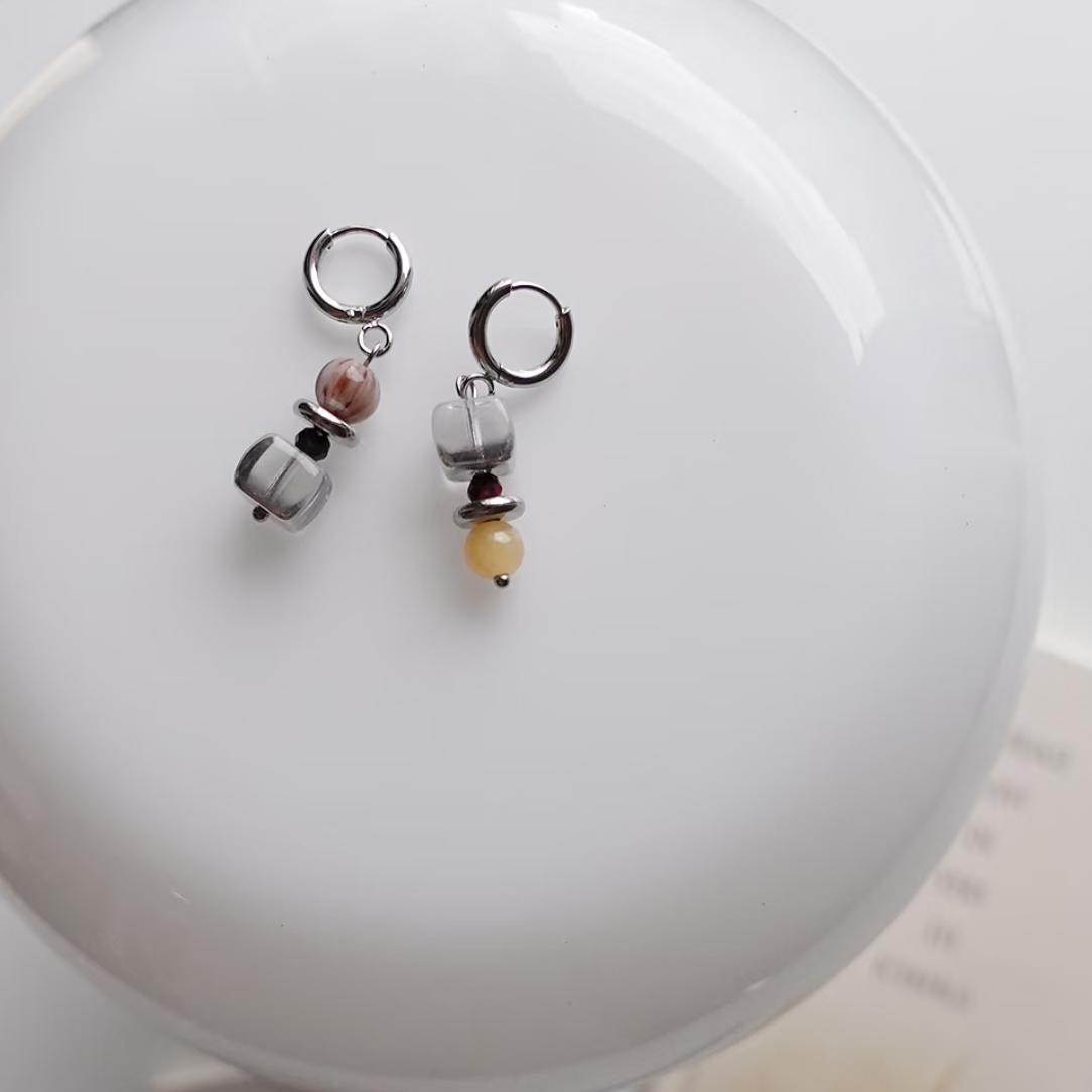 【Iced Latte】Original Handmade Maillard Niche Beaded Earrings