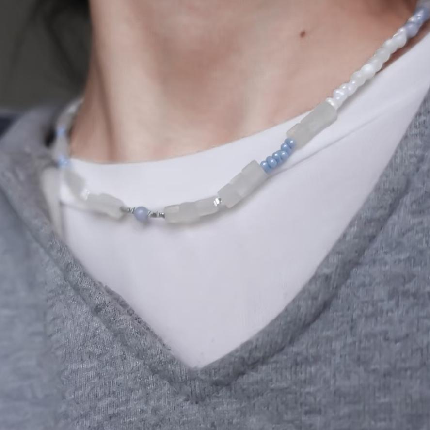 【Small fragment city】 Original handmade cool beaded necklace