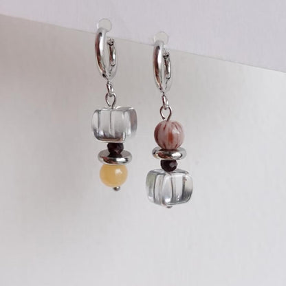 【Iced Latte】Original Handmade Maillard Niche Beaded Earrings