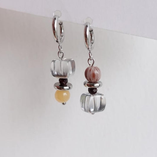 【Iced Latte】Original Handmade Maillard Niche Beaded Earrings